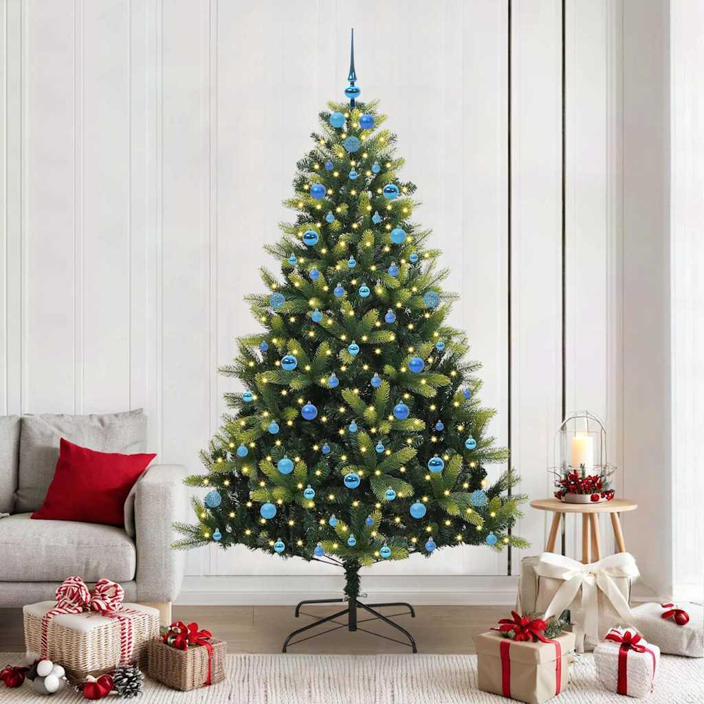Kunstig Hengende Juletræ 300 LEDs Grøn 210 cm PVC og PE billede