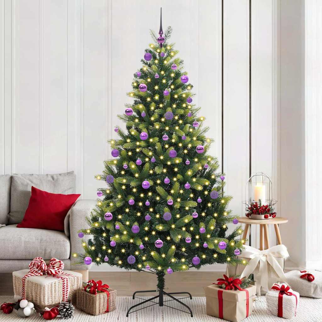 Kunstig Hengende Juletræ 300 LEDs Grøn 210 cm PVC og PE billede