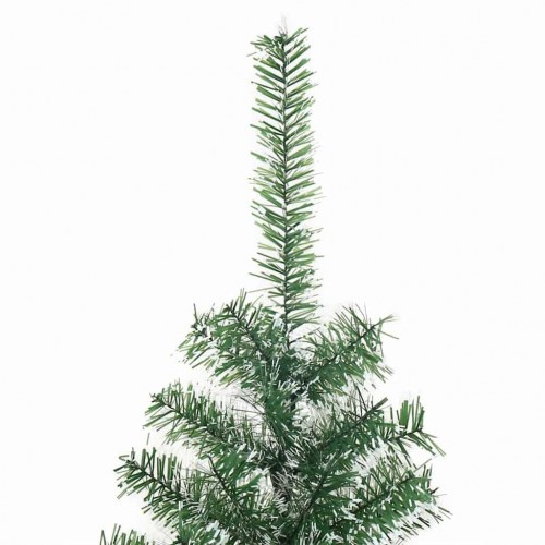 Kunstigt Juletræ Snebelagt med LED Lys Grøn og Hvid 150 cm
