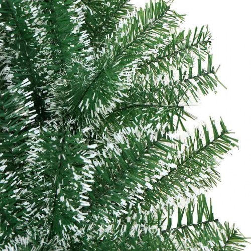 Kunstigt Juletræ Snebelagt med LED Lys Grøn og Hvid 150 cm