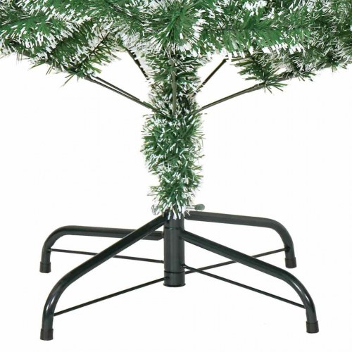 Kunstigt Juletræ Snebelagt med LED Lys Grøn og Hvid 150 cm