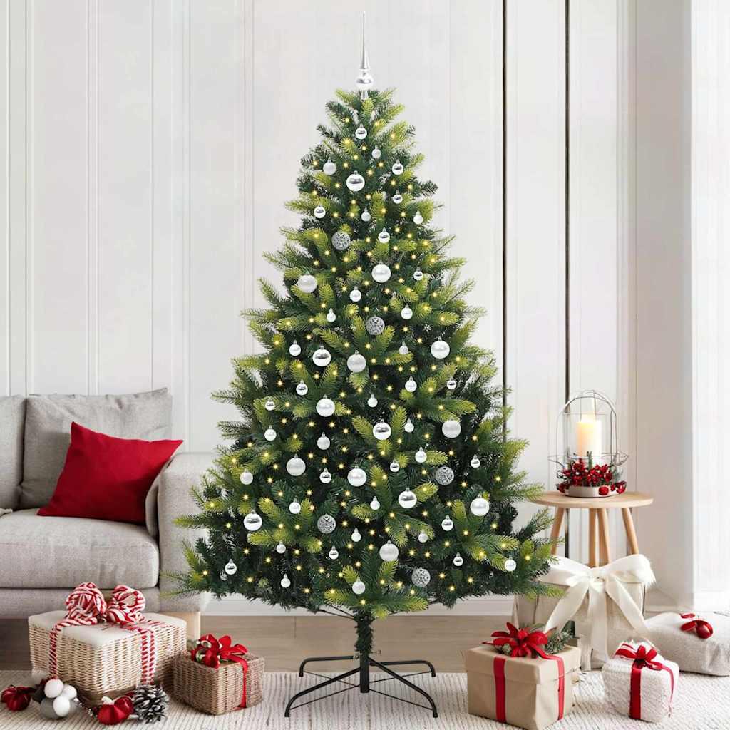 Kunstig Hengende Juletræ 300 LEDs Grøn 210 cm PVC og PE billede