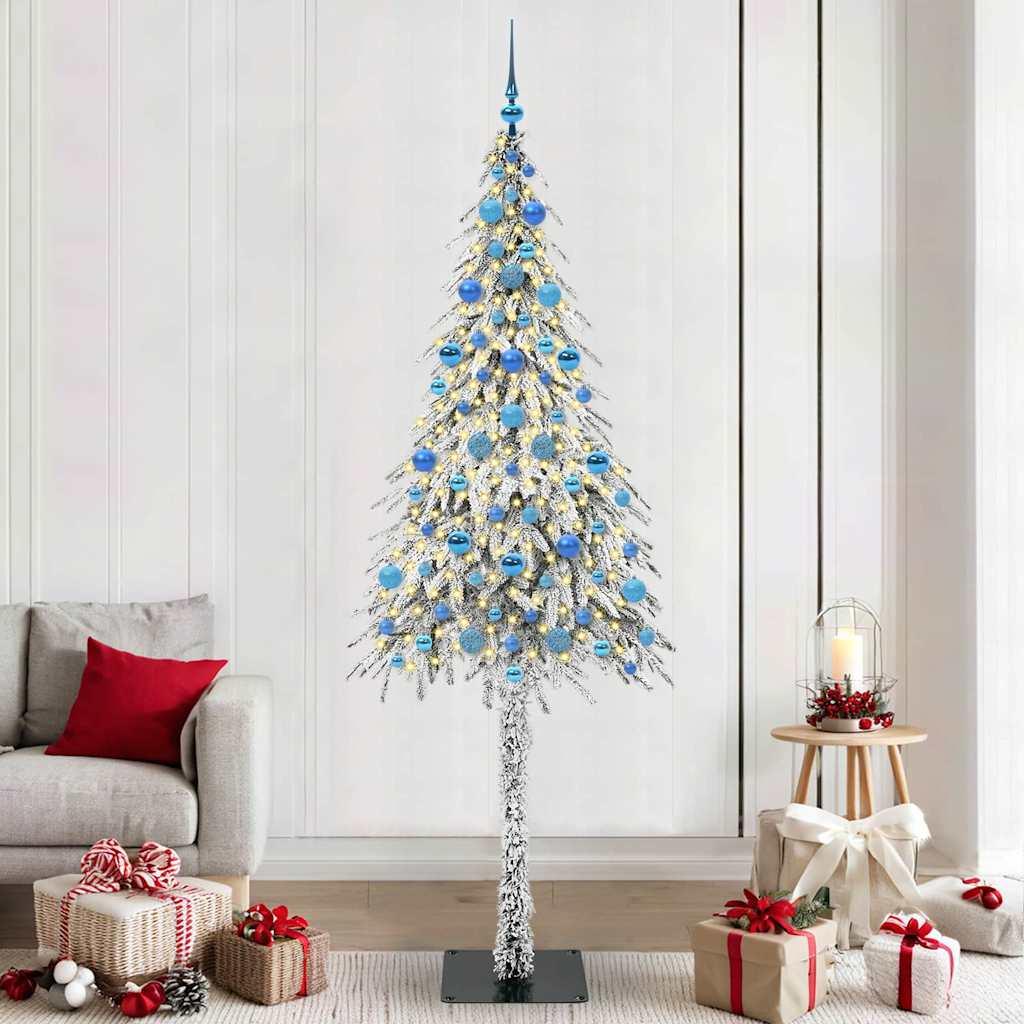 Juletræ med 300 LED'er med stativ Hvid 210 cm PE og Stål billede