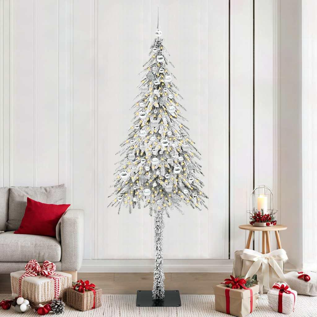 Juletræ med 300 LED'er med stativ Hvid 210 cm PE og Stål