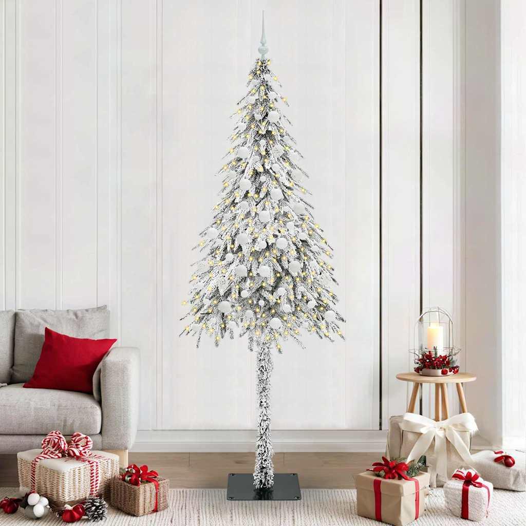 Juletræ med 300 LED'er med stativ Hvid 210 cm PE og Stål billede