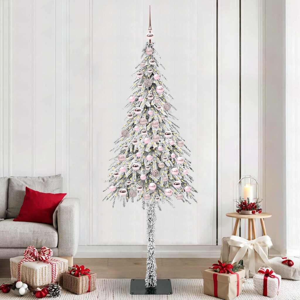 Juletræ med 300 LED'er med stativ Hvid 210 cm PE og Stål billede