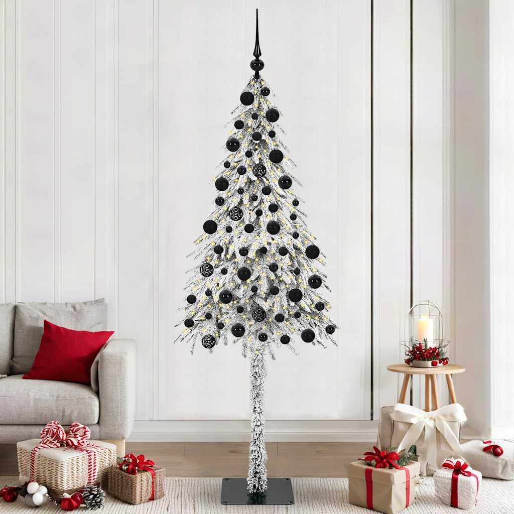 Juletræ med 300 LED'er med stativ Hvid 210 cm PE og Stål billede