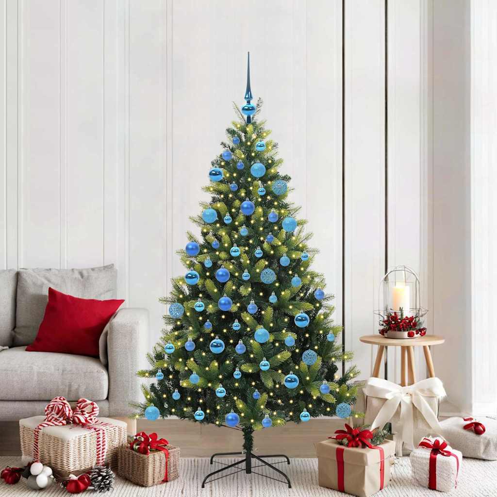 Kunstig Hengende Juletræ 300 LEDs Grøn 180 cm PVC og PE billede