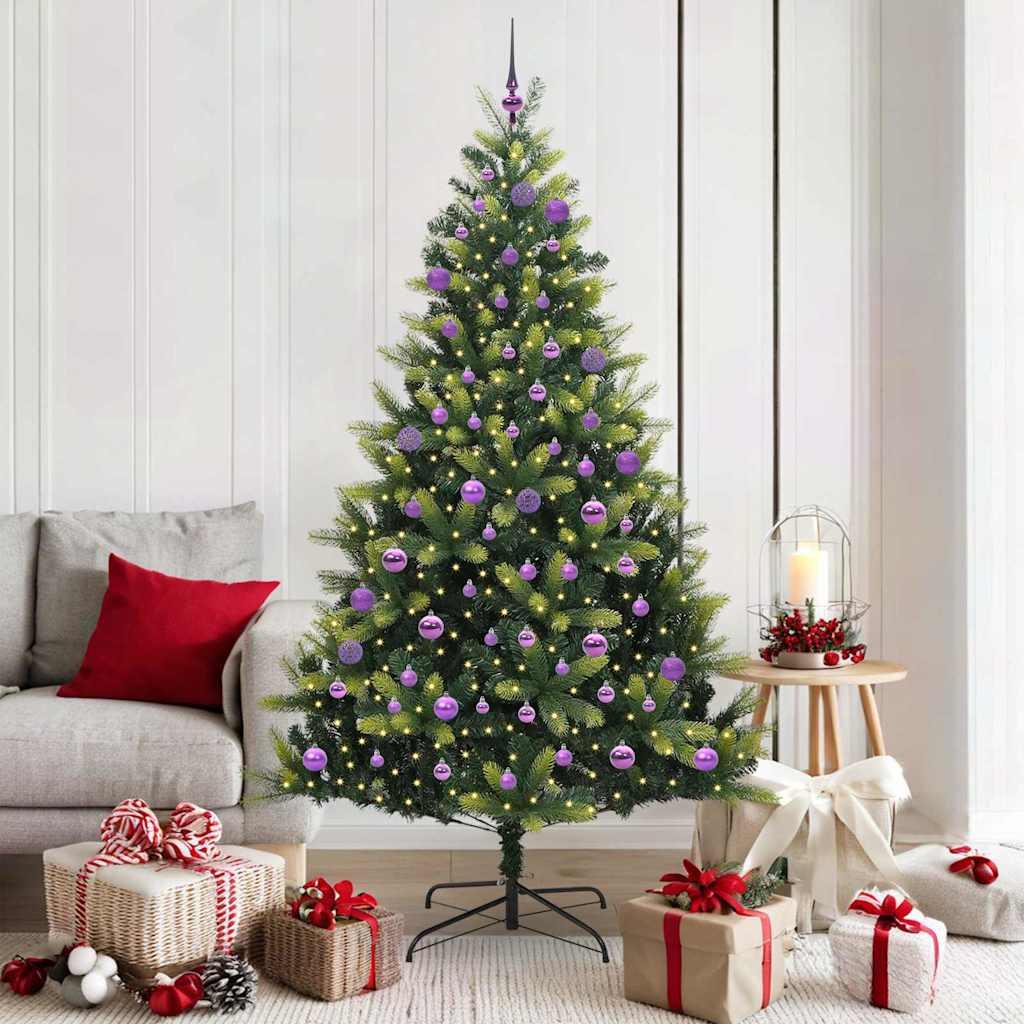 Kunstig Hengende Juletræ 300 LEDs Grøn 180 cm PVC og PE billede
