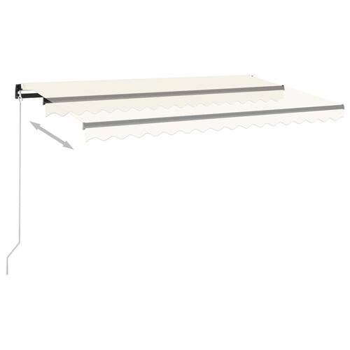 Markise m. LED-lys 450x350 cm manuel betjening cremefarvet