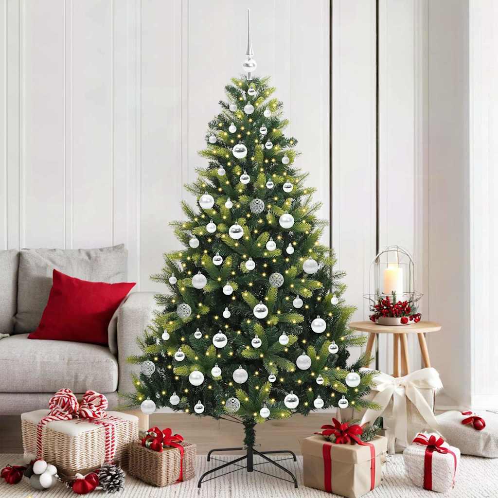 Kunstig Hengende Juletræ 300 LEDs Grøn 180 cm PVC og PE billede
