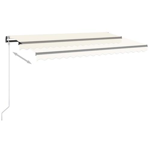 Markise m. LED + vindsensor 450x350 cm automatisk creme