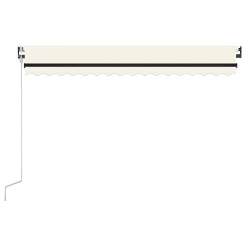 Markise m. LED + vindsensor 450x350 cm automatisk creme