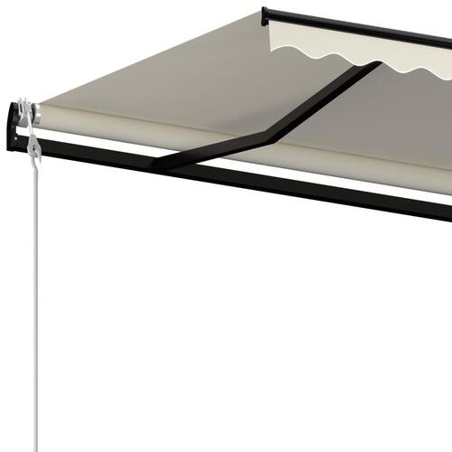 Markise m. LED + vindsensor 450x350 cm automatisk creme