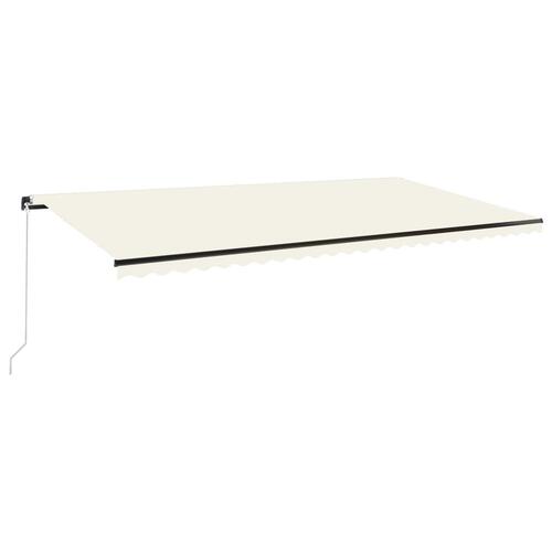 Markise m. LED-lys 600x350 cm manuel betjening cremefarvet