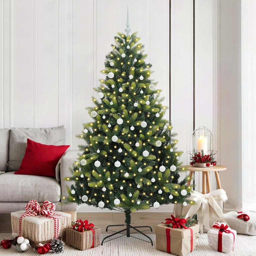 Kunstig Hengende Juletræ 300 LEDs Grøn 180 cm PVC og PE billede