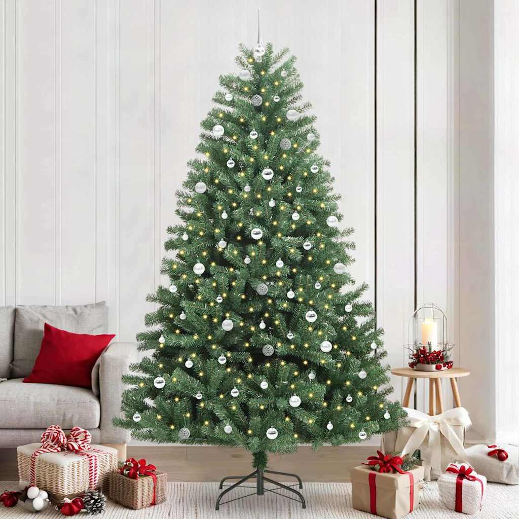 Kunstigt Hinged Juletræ Grøn 240 cm PVC og metal billede