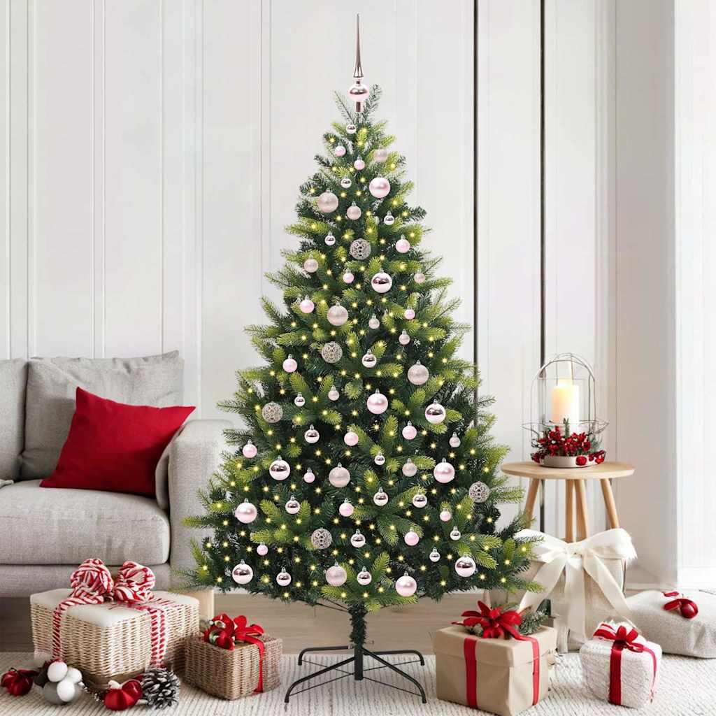 Kunstig Hengende Juletræ 300 LEDs Grøn 180 cm PVC og PE billede