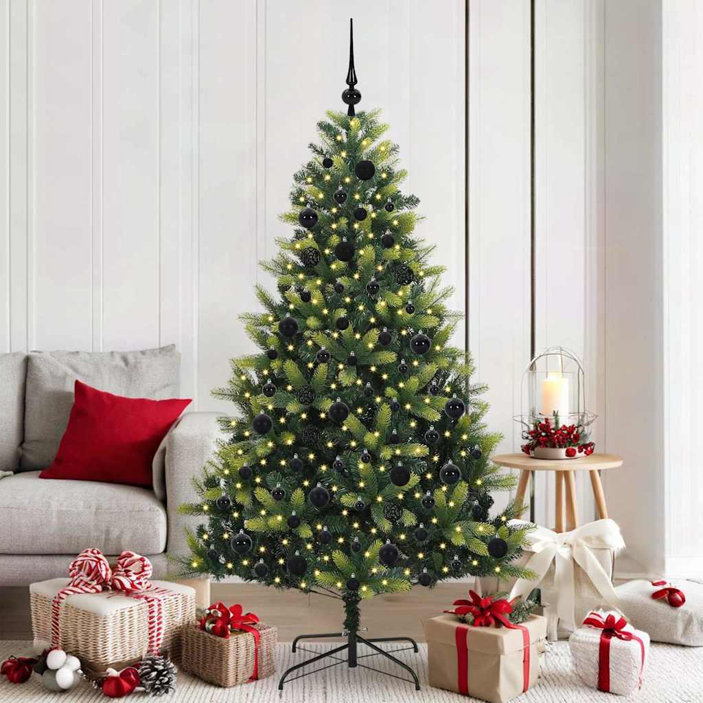 Kunstig Hengende Juletræ 300 LEDs Grøn 180 cm PVC og PE billede