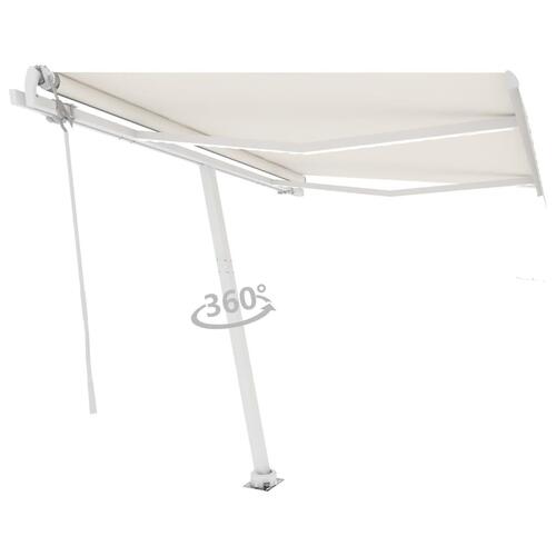 Markise m. LED-lys+vindsensor 300x250 cm automatisk cremefarvet