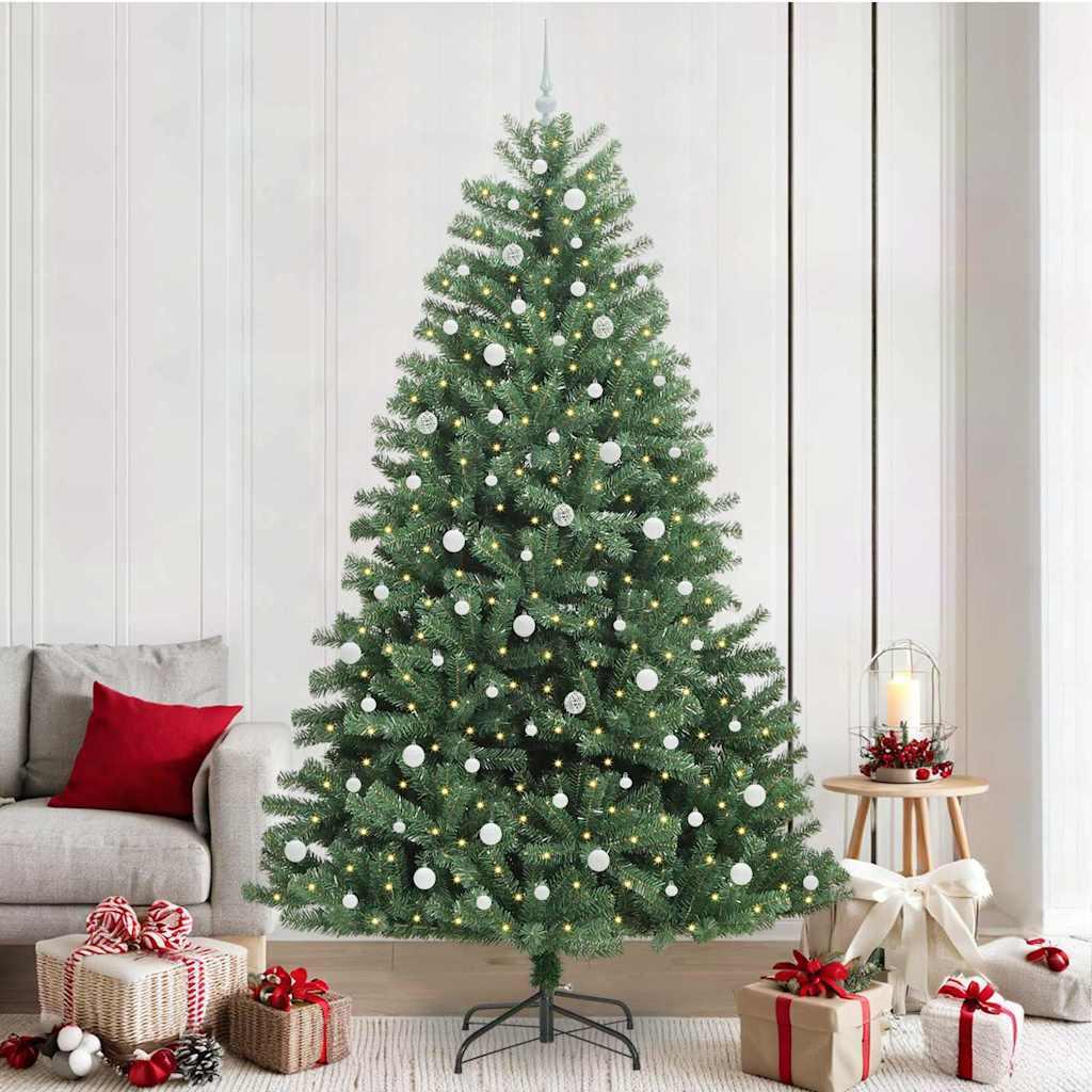 Kunstigt Hinged Juletræ Grøn 240 cm PVC og metal billede