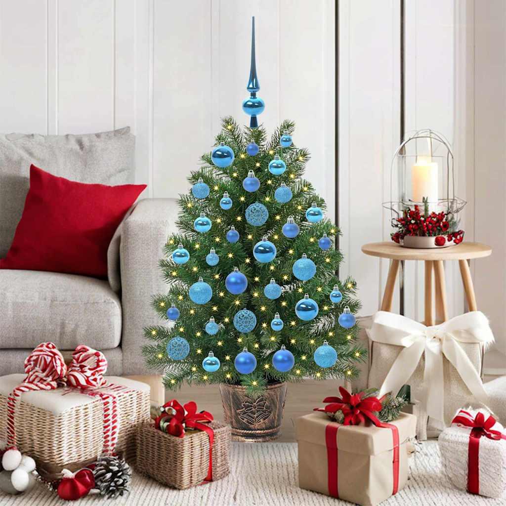 vidaXL Kunstigt juletræ med 150 LED'er med stativ Grøn 95 cm PE og PVC