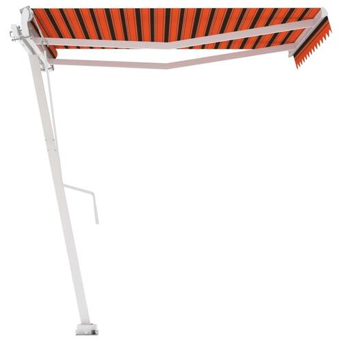 Fritstående markise 350x250 cm automatisk betjening orange/brun