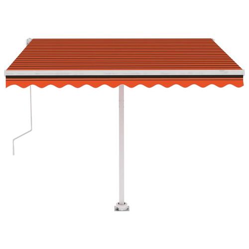 Fritstående markise 350x250 cm automatisk betjening orange/brun