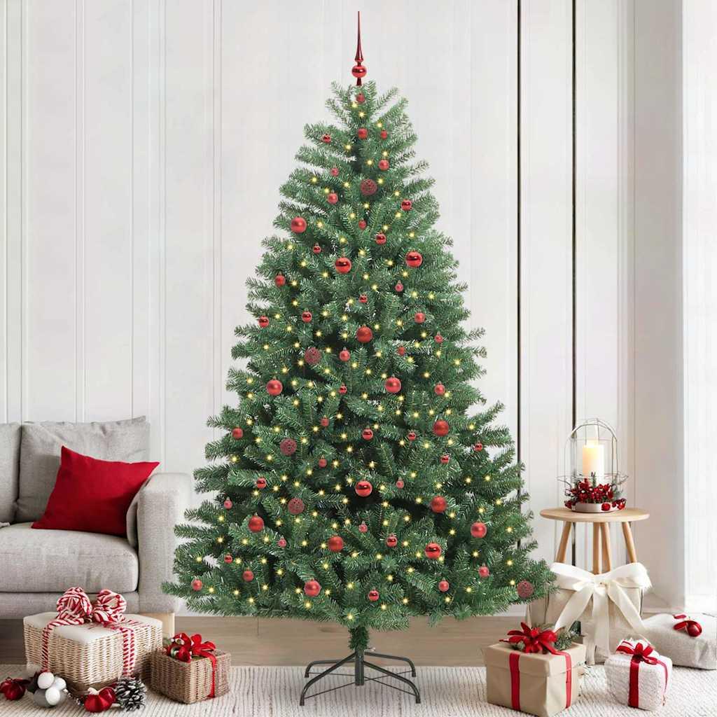 Kunstigt Hinged Juletræ Grøn 240 cm PVC og metal billede
