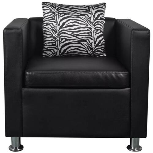 Sofasæt 3-pers. og 2-pers. sofa m. lænestol kunstlæder sort