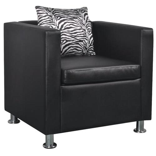 Sofasæt 3-pers. og 2-pers. sofa m. lænestol kunstlæder sort