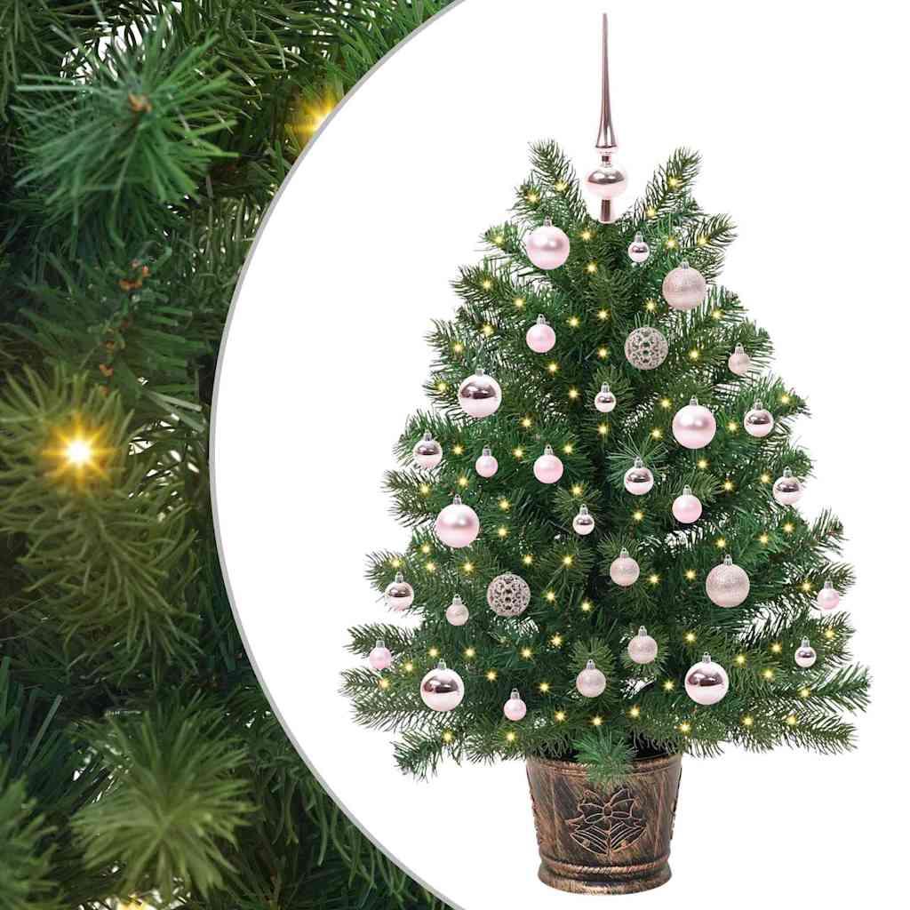 vidaXL Kunstigt juletræ med 150 LED'er med stativ Grøn 95 cm PE og PVC
