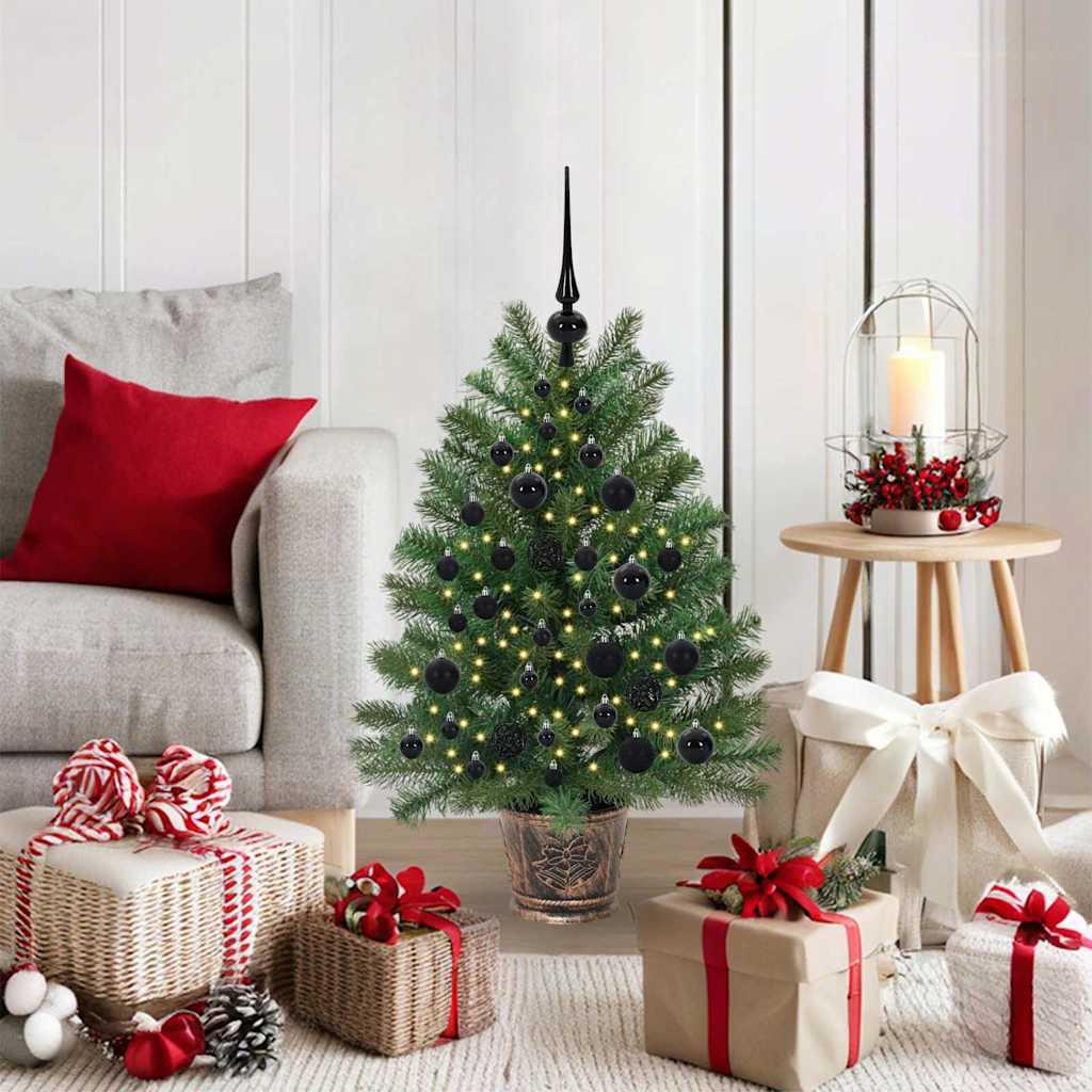 vidaXL Kunstigt juletræ med 150 LED'er med stativ Grøn 95 cm PE og PVC