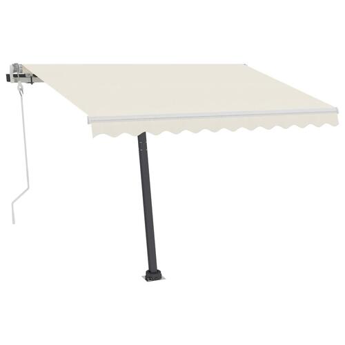 Fritstående markise 350x250 cm manuel betjening cremefarvet