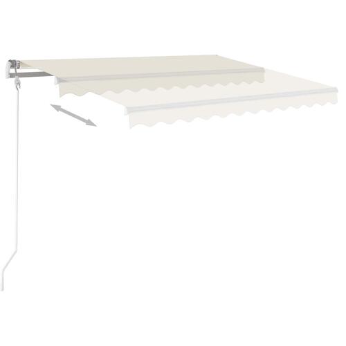 Fritstående markise 350x250 cm manuel betjening cremefarvet