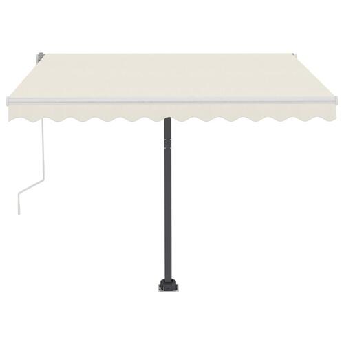 Fritstående markise 350x250 cm manuel betjening cremefarvet
