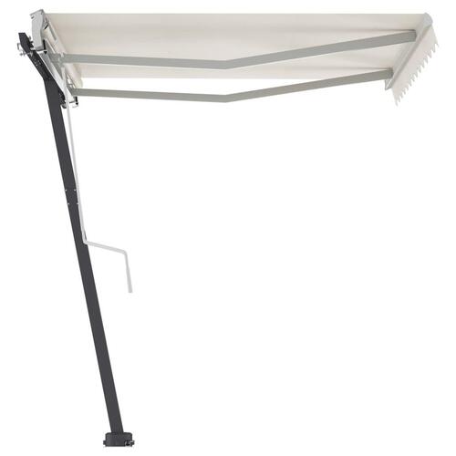 Fritstående markise 350x250 cm manuel betjening cremefarvet