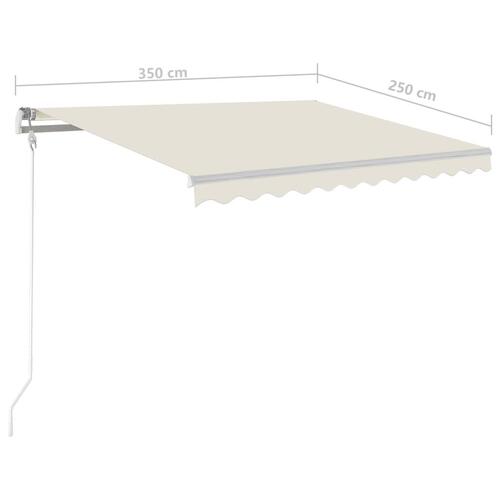 Fritstående markise 350x250 cm manuel betjening cremefarvet