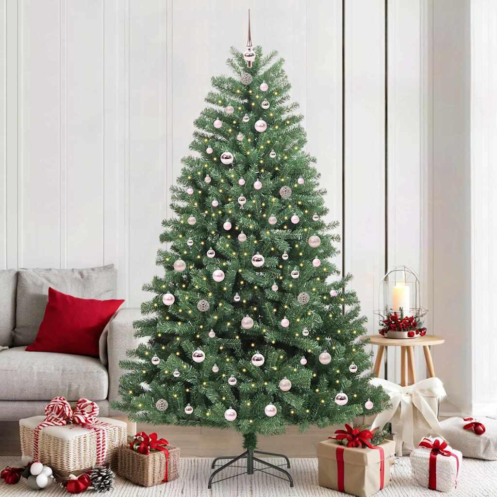 Kunstigt Hinged Juletræ Grøn 210 cm PVC og metal billede