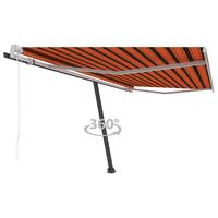 Fritstående markise 450x300 cm automatisk betjening orange/brun