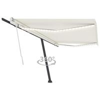 Markise med LED-lys 500x350 cm manuel betjening cremefarvet