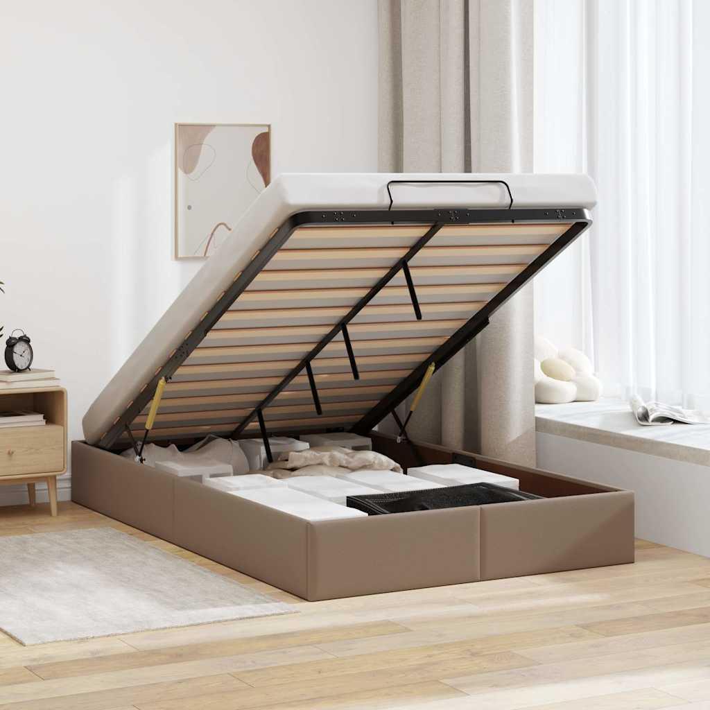 Osmannisk sengeramme uden madras 120x190cm kunstlæder cappucino billede