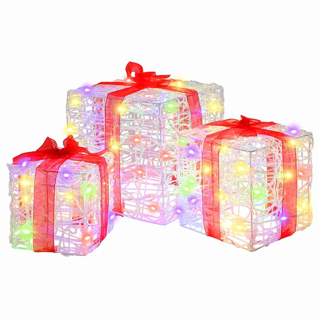 Gaveæske med 60 LED'er 3 stk Flerfarvet 20 x 20 x 20 cm Akryl billede
