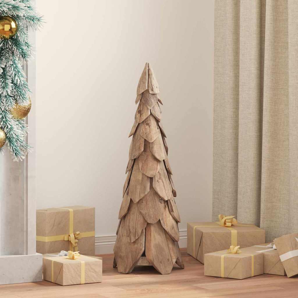 Juletræ med stativ Brun 80 cm Massivt teaktræ billede