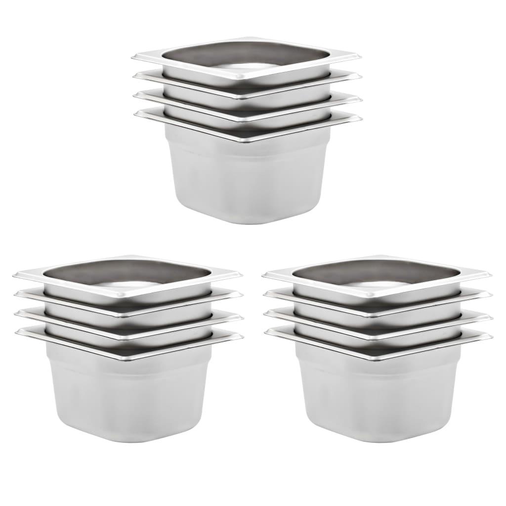 Gastronorm beholder 12 stk. GN 1/6 100 mm rustfrit stål billede