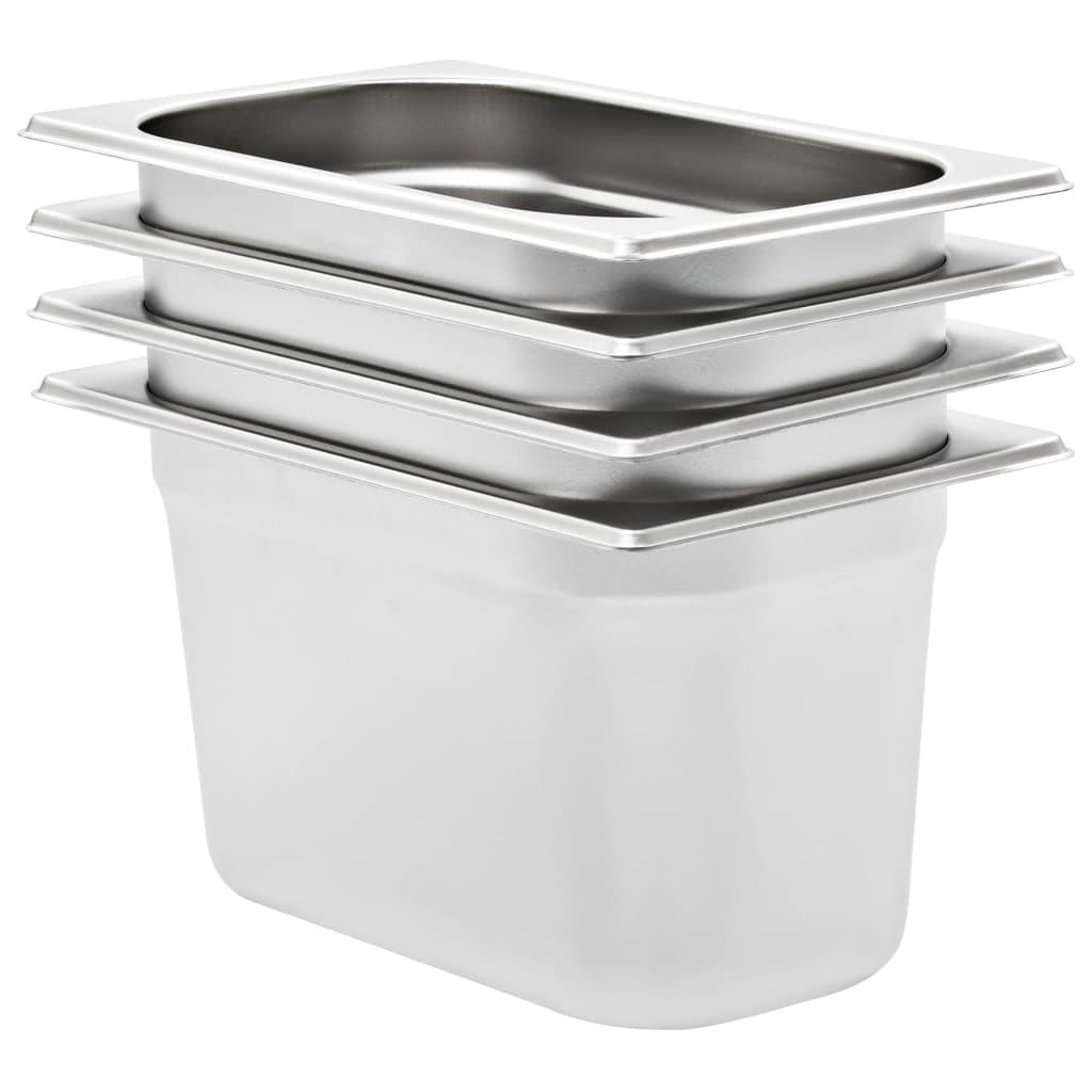 Gastronorm beholder 4 stk. GN 1/4 150 mm rustfrit stål billede