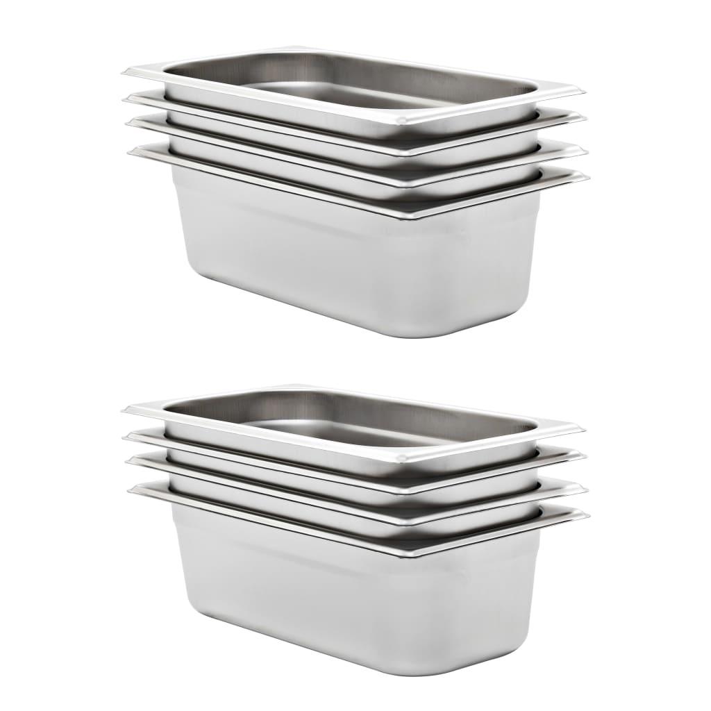 Gastronorm beholder 8 stk. GN 1/3 100 mm rustfrit stål billede