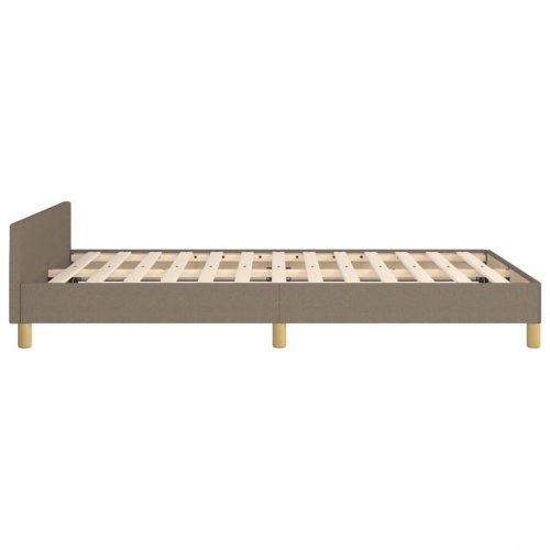 Sengeramme med justerbart hovedgærde 120×190 cm - stof, gråbrun