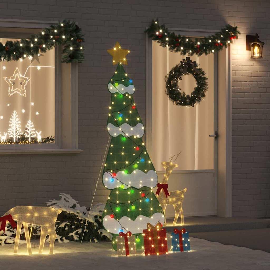 Belyst juletræ med 3 gaveæsker 2D varm hvid Flerfarvet 210 cm billede