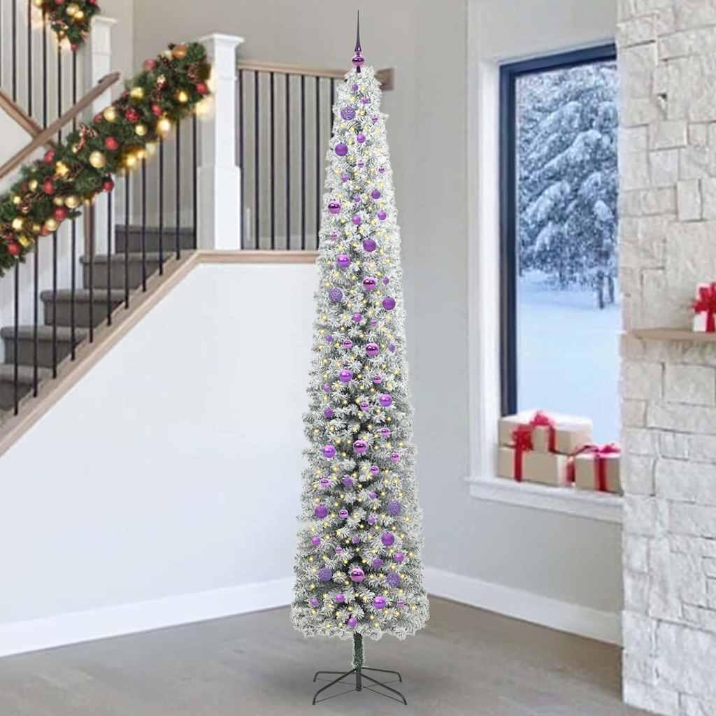 Kunstigt juletræ med stativ Grøn 270 cm PVC og Stål og Plastik billede
